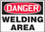 Safety Sign, DANGER WELDING AREA, 7" x 10", Aluminum