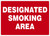 Safety Sign, DESIGNATED SMOKING AREA, 10" x 14", Aluminum