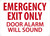 Safety Sign, EMERGENCY EXIT ONLY DOOR ALARM WILL SOUND, 10" x 14", Adhesive Vinyl