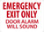 Safety Sign, EMERGENCY EXIT ONLY DOOR ALARM WILL SOUND, 10" x 14", Plastic