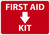 Safety Sign, FIRST AID KIT, 7" x 10", Adhesive Vinyl