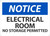 Safety Sign, NOTICE ELECTRICAL ROOM NO STORAGE PERMITTED, 10" x 14", Adhesive Vinyl