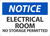 Safety Sign, NOTICE ELECTRICAL ROOM NO STORAGE PERMITTED, 10" x 14", Plastic