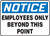 Safety Sign, NOTICE EMPLOYEES ONLY BEYOND THIS POINT, 10" x 14", Plastic