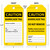 Tags By-The-Roll, CAUTION BARRICADE TAG, 6-1/4" x 3" PF-Cardstock Tag in 6-5/8" x 6-5/8" x 3-5/8" Cardboard Dispenser Box, Roll 250