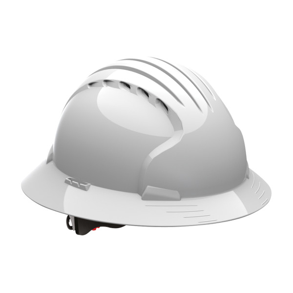 Vented, Full Brim Hard Hat with HDPE Shell, 6-Point Polyester Suspension and Wheel Ratchet Adjustment