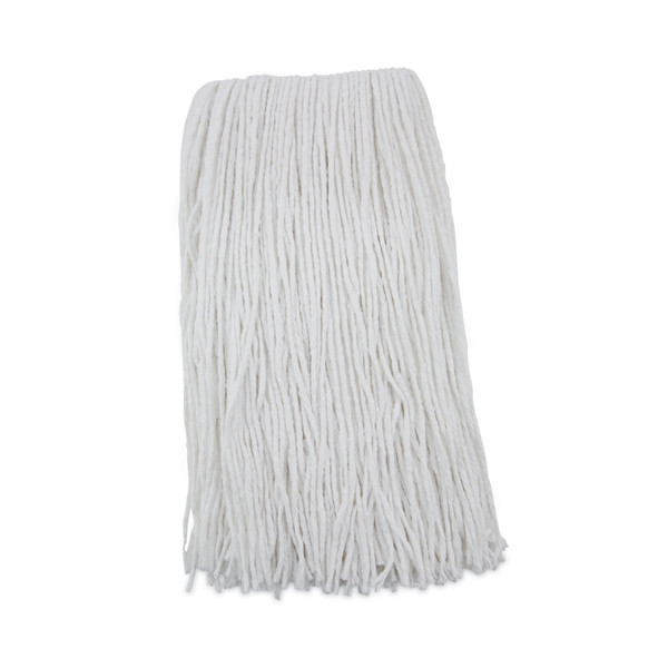 Premium Cut-End Wet Mop Heads, Rayon, 20oz, White, 12/carton