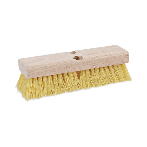 Deck Brush Head, 2" Cream Polypropylene Bristles, 10" Brush