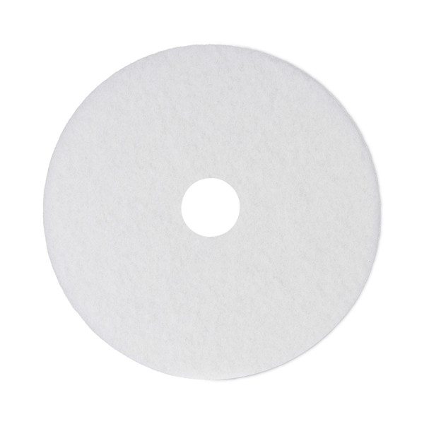 Polishing Floor Pads, 14" Diameter, White, 5/carton