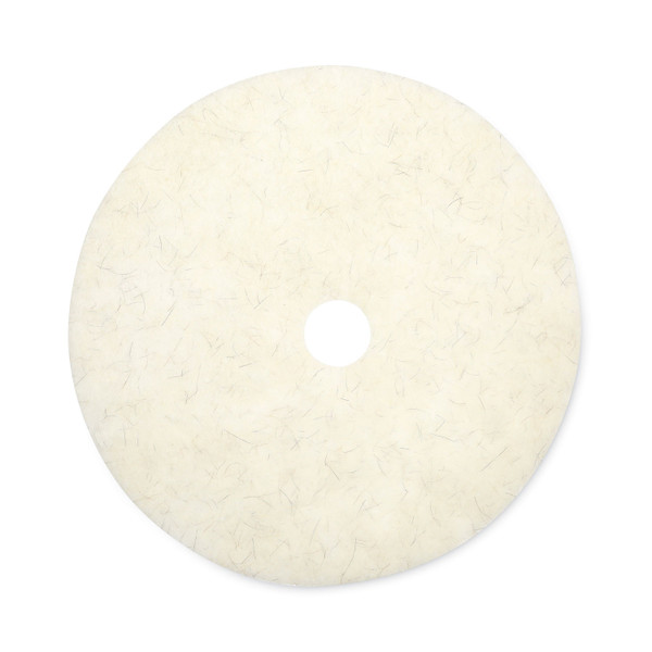 Natural Burnishing Floor Pads, 27" Diameter, White, 5/Carton