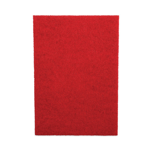 Buffing Floor Pads, 28 x 14, Red, 10/Carton