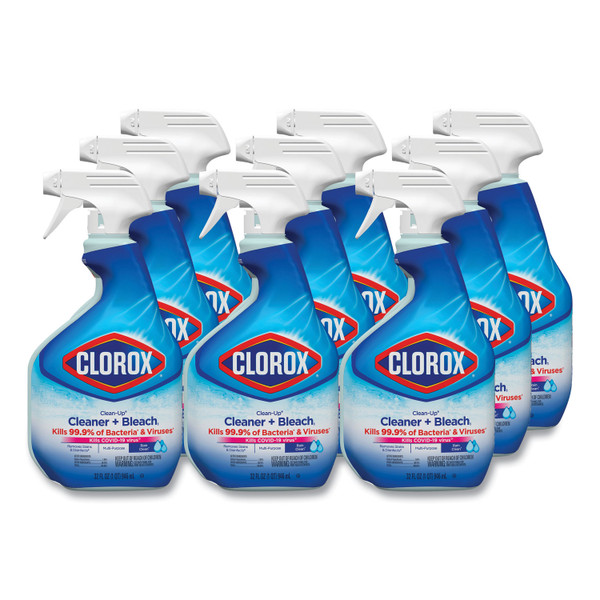 Clean-Up Cleaner + Bleach, 32 Oz Spray Bottle, Fresh Scent, 9/carton