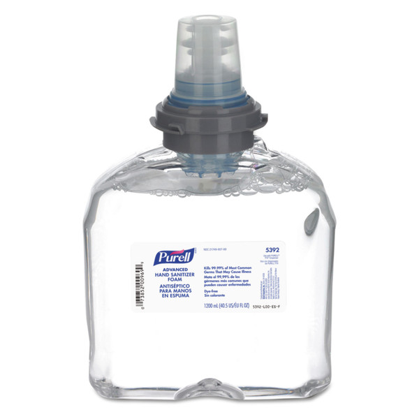 Advanced Hand Sanitizer TFX Refill, Foam, 1,200 mL, Unscented, 2/Carton