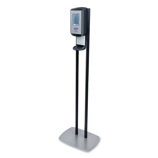 Cs6 Hand Sanitizer Floor Stand With Dispenser, 1,200 Ml, 13.5 X 5 X 28.5, Graphite/silver