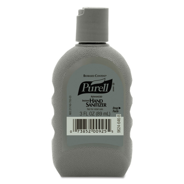 Advanced Hand Sanitizer Biobased Gel FST Rugged Portable Bottle, 3 oz, Lemon Scent, 24/Carton