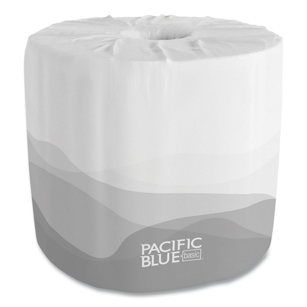 Pacific Blue Basic Bathroom Tissue, Septic Safe, 1-Ply, White, 1,210 Sheets/roll, 80 Rolls/carton