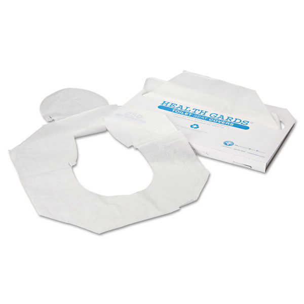 Health Gards Toilet Seat Covers, Half-Fold, 14.25 X 16.5, White, 250/pack, 4 Packs/carton