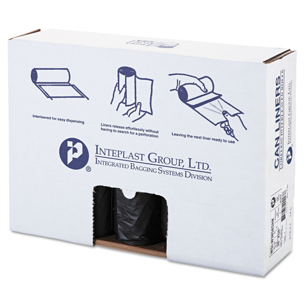 Low-Density Commercial Can Liners, 60 gal, 1.4 mil, 38" x 58", Black, 20 Bags/Roll, 5 Rolls/Carton