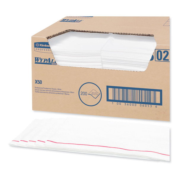 X50 Foodservice Towels, 1/4 Fold, 23.5 x 12.5, White, 200/Carton