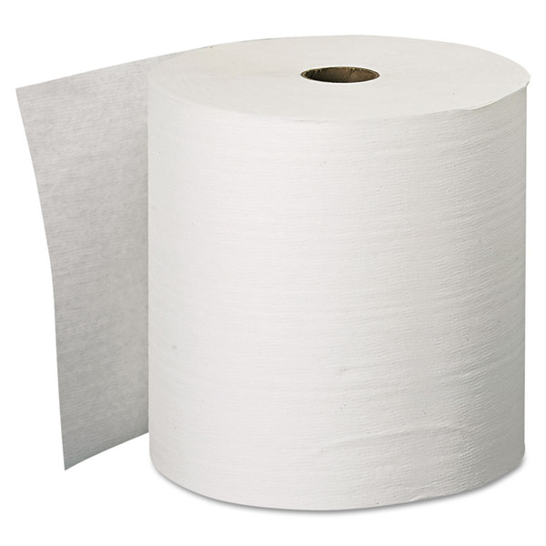 Hard Roll Paper Towels with Premium Absorbency Pockets, 1-Ply, 8" x 600 ft, 1.5" Core, White, 6 Rolls/Carton