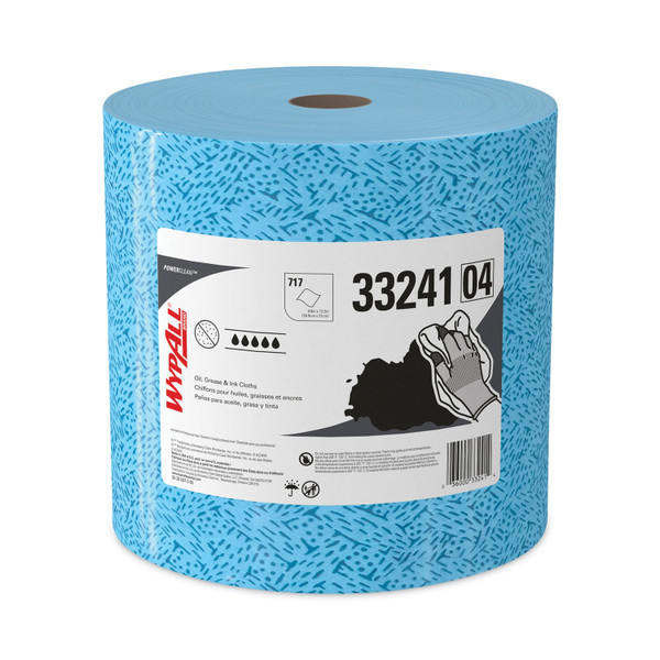 Oil, Grease and Ink Cloths, Jumbo Roll, 9.8 x 12.2, Blue, 717/Roll