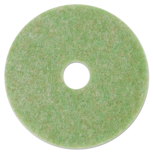 Low-Speed Topline Autoscrubber Floor Pads 5000, 13" Diameter, Green/amber, 5/carton