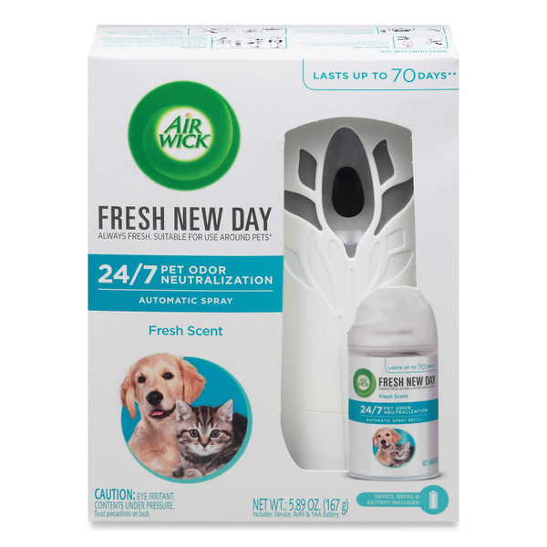 Pet Odor Neutralization Automatic Spray Starter Kit, 6 x 2.25 x 7.75, White/Gray, 4/Carton