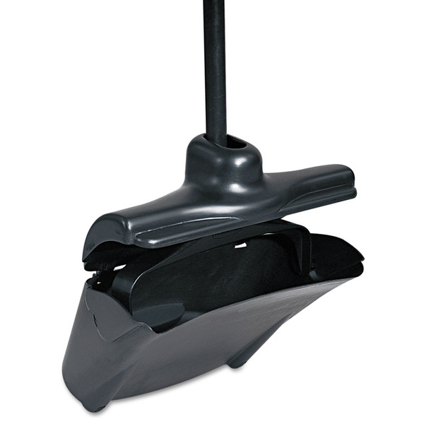 Lobby Pro Upright Dustpan, With Cover, 12.5w X 37h, Plastic Pan/metal Handle, Black