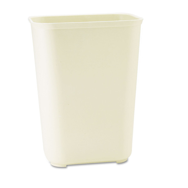 Fiberglass Wastebasket, 10 gal, Fiberglass, Beige