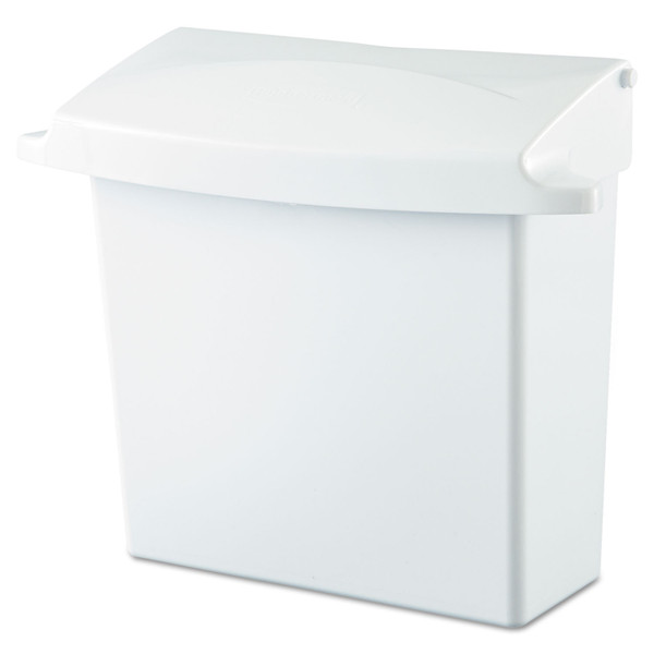 Sanitary Napkin Receptacle with Rigid Liner, Plastic, White