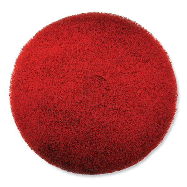 EZ CARE Heavy Duty Scrub Pad, 20" Diameter, Red/Gray, 5/Carton