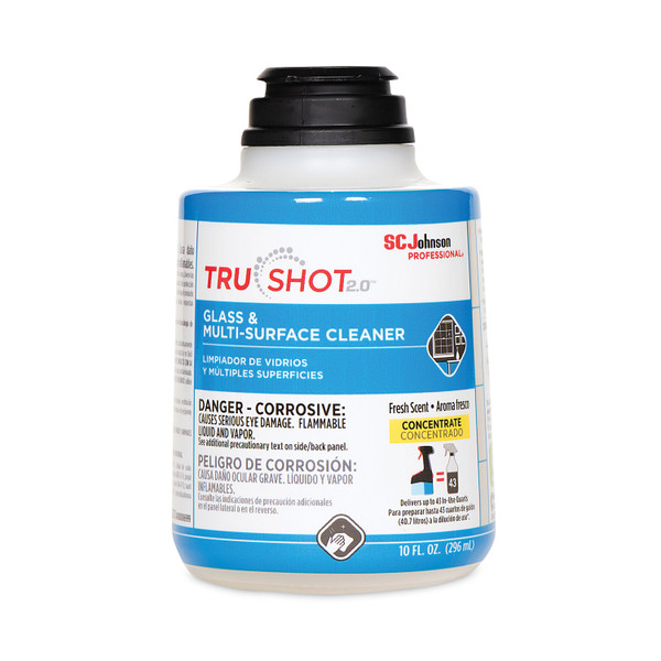 TruShot 2.0 Glass and Multisurface Cleaner, Clean Fresh Scent, 10 oz Cartridge, 4/Carton