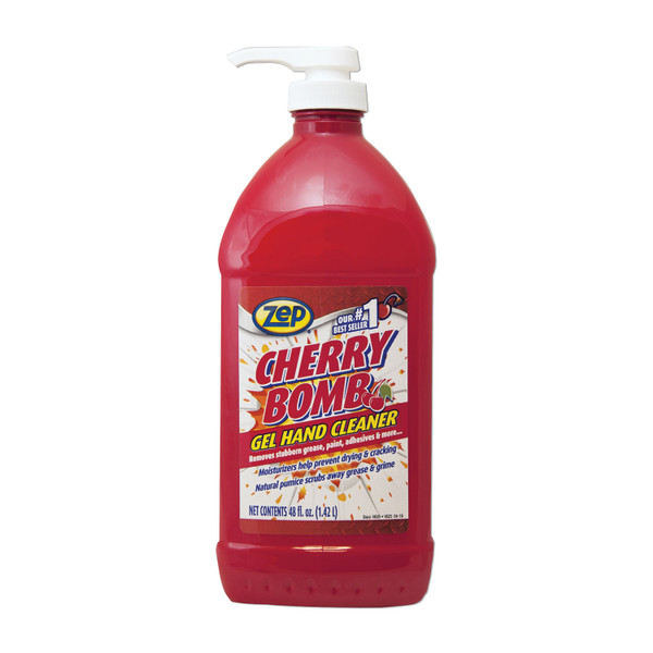 Cherry Bomb Gel Hand Cleaner, Cherry Scent, 48 Oz Pump Bottle, 4/carton