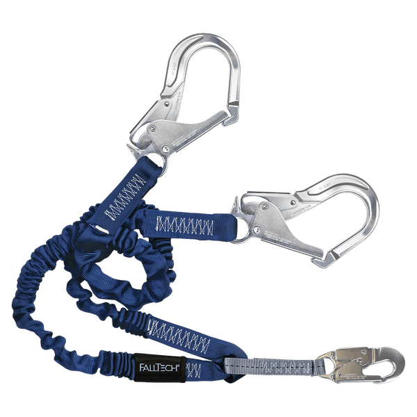 4�' to 6' ElasTech� Energy Absorbing Lanyard, Double-leg with Aluminum Rebar Hooks (8240Y3A)