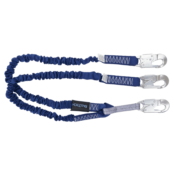 4�' to 6' ElasTech� Energy Absorbing Lanyard, Double-leg with Aluminum Snap Hooks (8240YA)