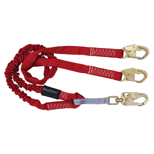 6' Ironman� Internal 12' free fall Lanyard, Double-leg with Steel Snap Hooks (8247Y)