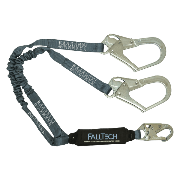 4�' to 6' ViewPack� Elastic Energy Absorbing Lanyard, Double-leg with Steel Connectors (8256ELY3)