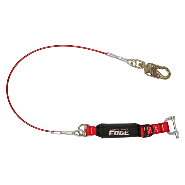 6' Leading Edge Cable Energy Absorbing Lanyard, Single-leg with Swivel Snap Hook Connectors (8354LEC4D)