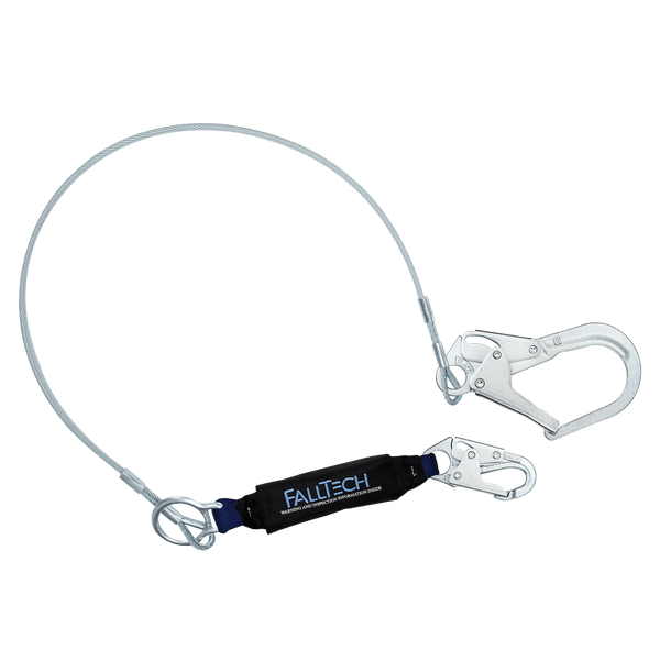 6' ViewPack� Coated Cable Energy Absorbing Lanyard, Single-leg with Steel Connectors (83573)