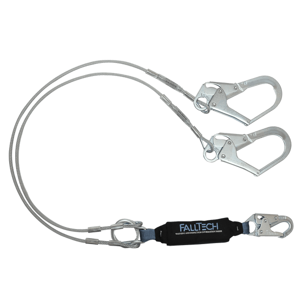 6' ViewPack� Coated Cable Energy Absorbing Lanyard, Double-leg with Steel Connectors (8357Y3)
