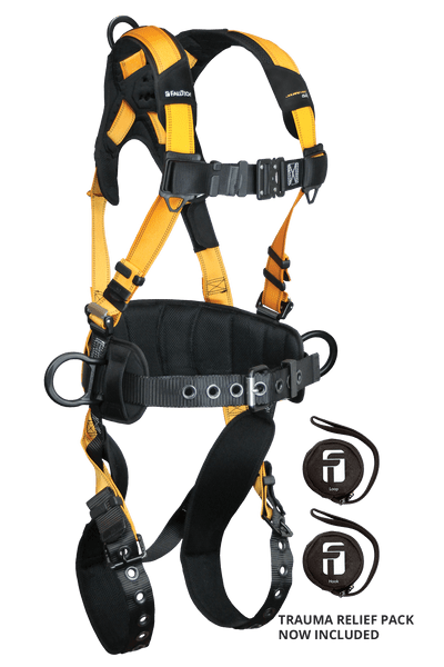 Journeyman Flex� Aluminum 3D Construction Belted Full Body Harness, Tongue Buckle Leg Adjustment (7035B)