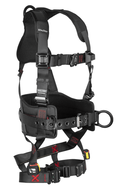 FT-Iron 3D Construction Belted Full Body Harness, Quick Connect Buckle Leg Adjustment (8144QC)