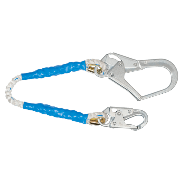 3' Rope Restraint Lanyard, Fixed-length with Steel Connectors (81533)