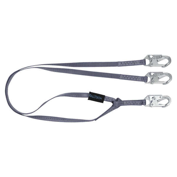 6' Web Restraint Lanyard, Double-leg Fixed-length with Steel Snap Hooks (8206Y)