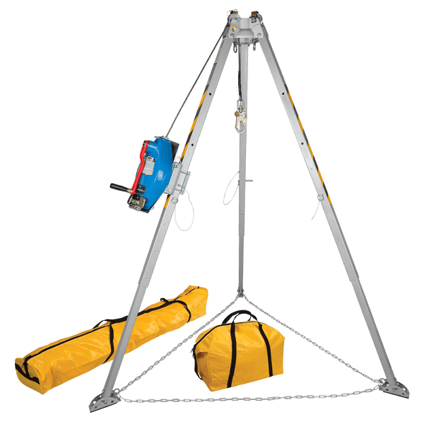 8' Confined Space Tripod System with 60' Galvanized Steel SRL-R (7508)