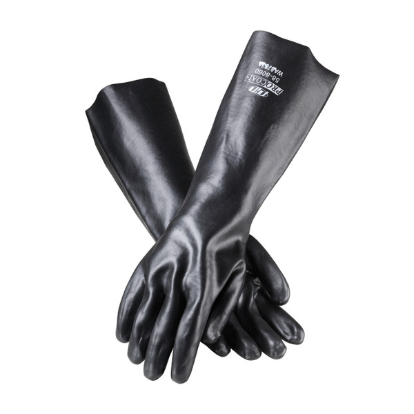 Premium PVC Dipped Glove with Interlock Liner and Smooth Finish - 18" Length (58-8060)