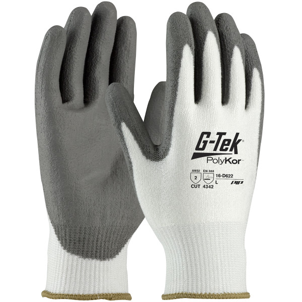 Seamless Knit PolyKor® Blended Glove with Polyurethane Coated Flat Grip on Palm & Fingers (16-D622)