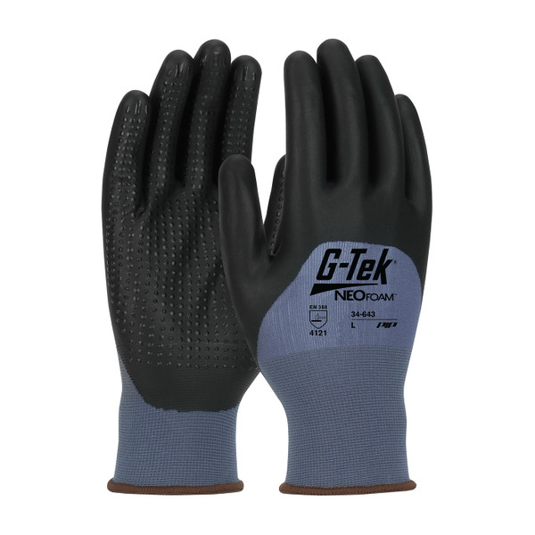Seamless Knit Nylon Glove with NeoFoam® Coated Palm, Fingers & Knuckles - Micro Dotted Grip - DISCONTINUED (34-643)
