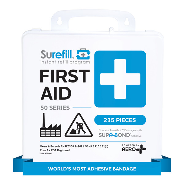 SUREFILL™ 50 ANSI 2021 A+ First Aid Kit - Weatherproof Plastic Case