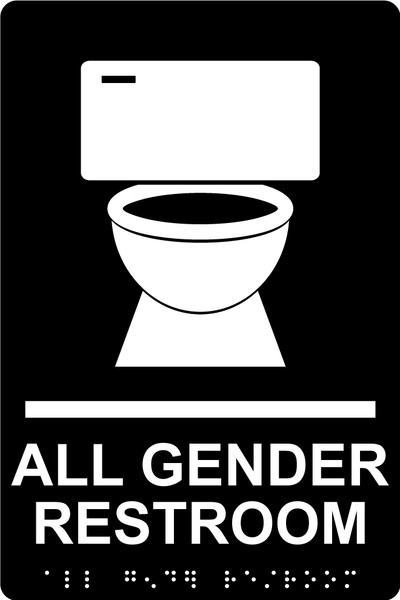 All Gender Restroom 9" X 6" Acrylic Black